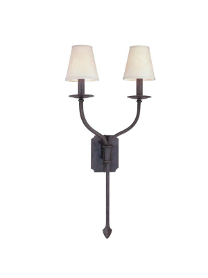 La Brea 2lt Wall Sconce French Iron