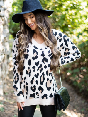 Feeling Sassy Taupe Leopard Sweater