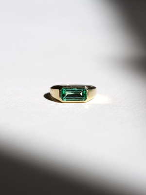 Emerald Signet Ring - Large