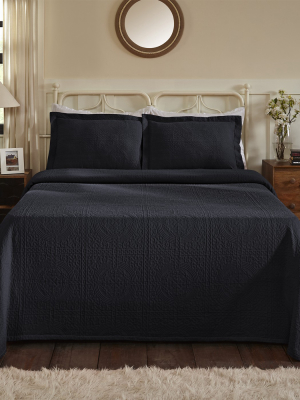 Blue Nile Mills High Garden Cotton Jacquard Matelassé Fleur De Lis Bedspread Set