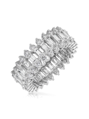 14kt White Gold Baguette Diamond Luxe Queen Ring