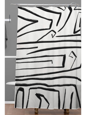 Viviana Gonzalez Modern Improvisation Shower Curtain Black/white - Deny Designs