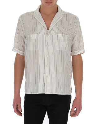 Saint Laurent Striped Shawl Collar Shirt