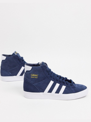 Adidas Originals Basket Profi Sneakers In Navy Suede