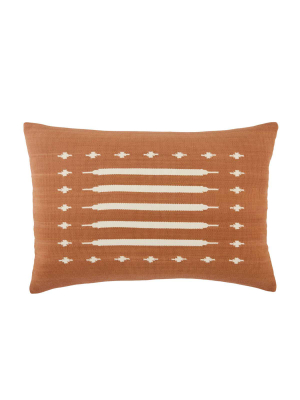 Jaipur Living Emani Ikenna Lumbar Pillow - Terracotta/cream