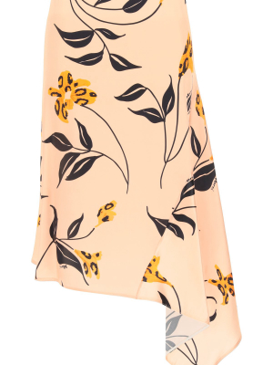 Marni Asymmetrical Leopard Flower Print Skirt