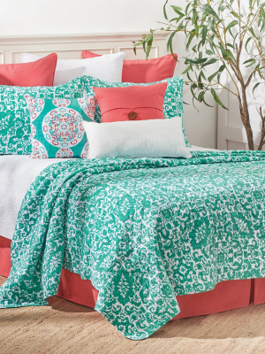 C&f Home Madison Aqua Cotton Quilt Set