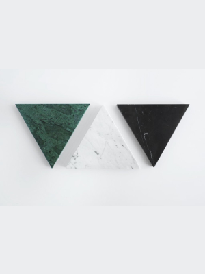 Triangle Stone Trivet In Green Marble