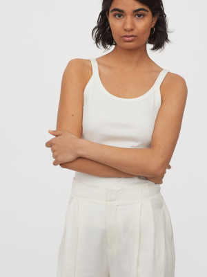 Ribbed Jersey Tank Top