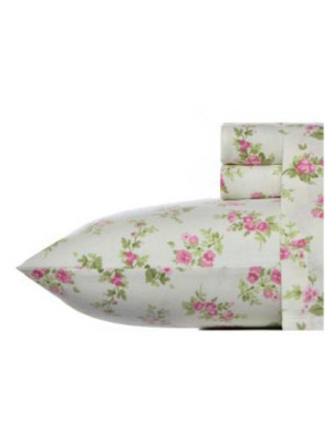 Laura Ashley Audrey Flannel Sheet Set - Pink