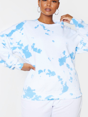 Plus Blue Tie Dye Sweatshirt