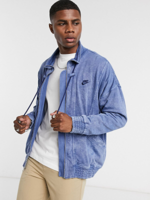 Nike Tennis Heritage Re-issue Acid Wash Track Jacket In Blue