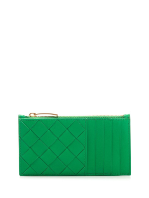 Bottega Veneta Logo Debossed Weave Cardholder