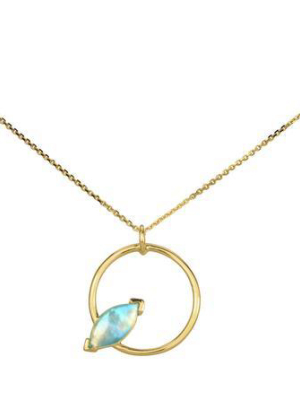 Marquise Opal Circle Necklace