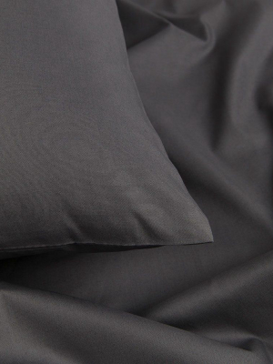 Anthracite / Dark Grey Percale Egyptian Cotton Bedding