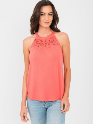 Calypso Crocheted Coral Tank