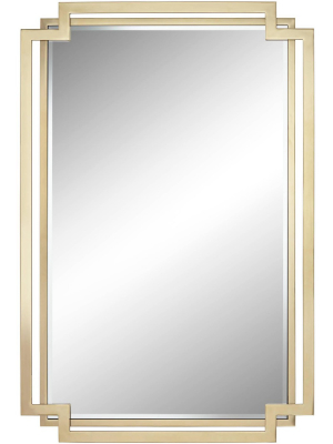 Possini Euro Design Carpathia 30 1/2" X 45 1/4" Gold Wall Mirror