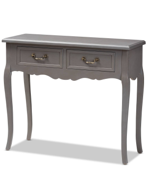 Capucine Finished Wood 2 Drawer Console Table Gray - Baxton Studio