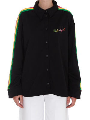 Palm Angels Miami Logo Embroidered Side-stripe Shirt