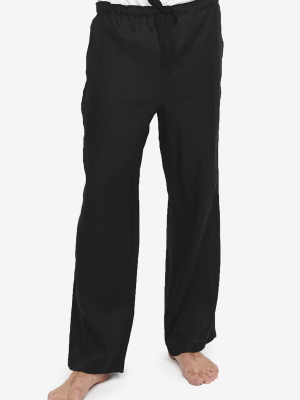 Men's Lounge Pant Black Linen