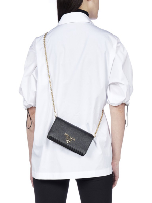 Prada Logo Plaque Crossbody Bag