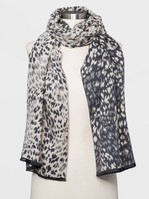 Women's Leopard Print Scarf - A New Day™ Gray