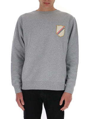 Thom Browne Crest Patch Crewneck Sweatshirt