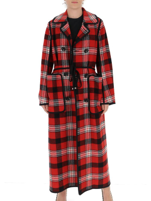 Dsquared2 Belted Tartan Print Coat