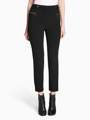 Crepe Scuba High Waist Zip Pants