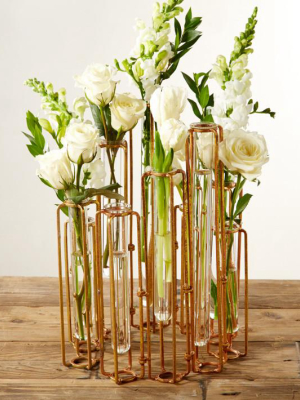 Set Of 10 Hinged Flower Vases