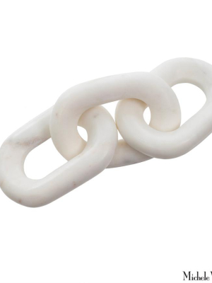 White Marble Chain Link Sculpture