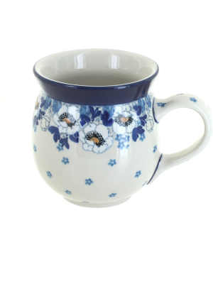 Blue Rose Polish Pottery Georgia Blue Bubble Mug