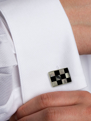 Cl548802 | Onyx And Mother Of Pearl Checkerboard Cufflinks