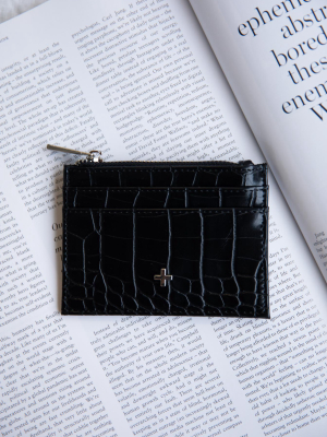 Peta & Jain Ivy Black Croc Coin Purse