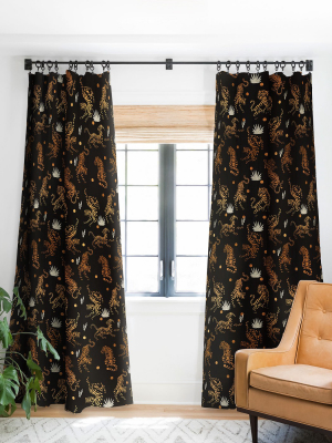 Marta Barragan Camarasa Golden Tigers Single Panel Blackout Window Curtain By Deny Designs.