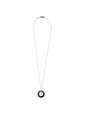 Ambush Carved Stones Charm Necklace - Black/silver