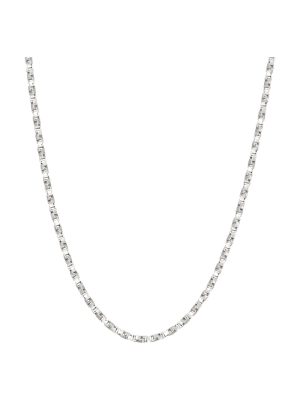 Tiara Sterling Silver Twisted Box Chain Necklace