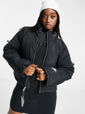Nike Air Cropped Padded Synthetic Jacket In Black