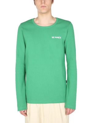 Sunnei Logo Ribbed Long-sleeve T-shirt