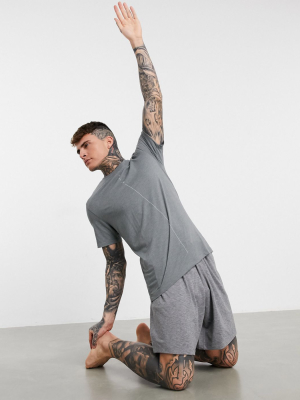 Nike Yoga Dry T-shirt In Gray