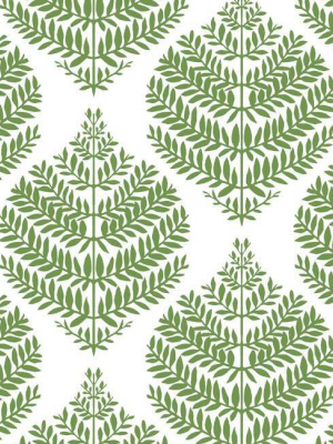 Hygge Fern Damask Peel & Stick Wallpaper In Green By Roommates For York Wallcoverings