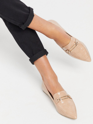 Miss Selfridge Loafers With Pointed Toe In Light Pink