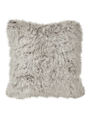 Cream Juneau Two-tone Faux Fur Throw Pillow (18") - Saro Lifestyle