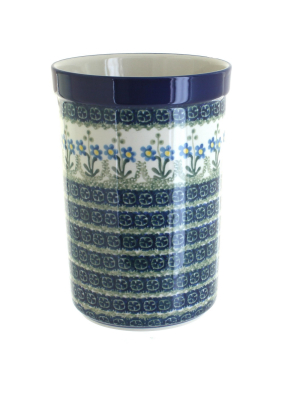 Blue Rose Polish Pottery Blue Posy Utensil Jar