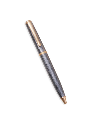 Silver Leather Pen