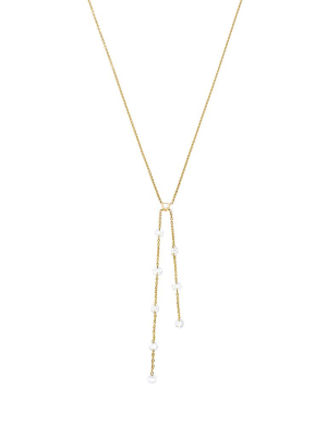 Double Strand Lariat Necklace - Gold