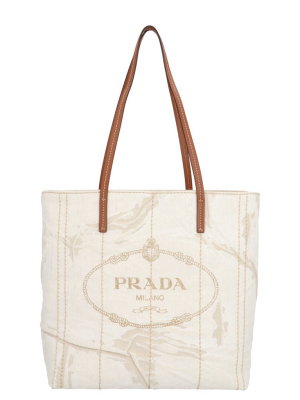 Prada Screen Printed Tote Bag