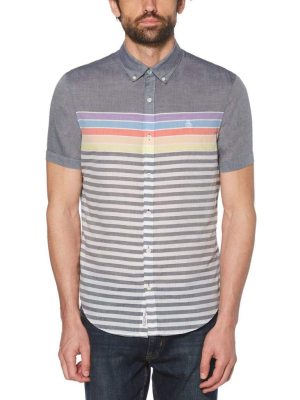 Engineered Stripe Rainbow Shirt