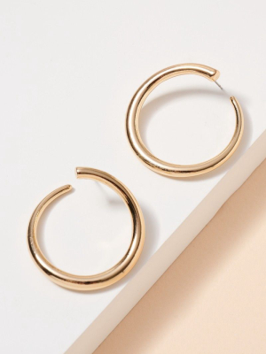 Curved Metal Open Hoop Earrings