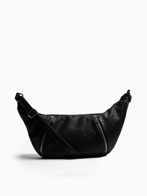 Black Croissant Cross Body Bag